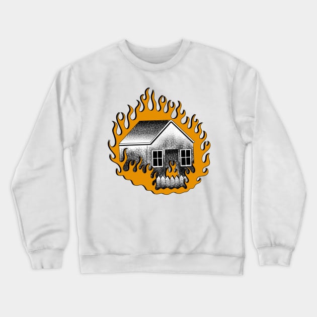 house on fire Crewneck Sweatshirt by lizajambalaya